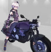 バイクに乗るv4花ちゃん