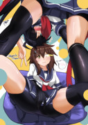 艦娘ニーハイ&タイツ合同Ⅱ寄稿イラスト１　古鷹＆加古