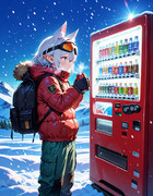 雪山と自販機