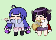 【GIF】演奏する東北きりたんと音街ウナ