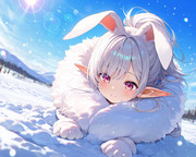 雪ウサギ