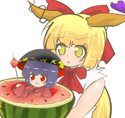 本日のすいかさん＆針妙丸さん（問1893：文字無し版）