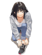 靴紐を結ぶ