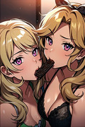 口移しでチョコくれるギャル（AIイラスト）