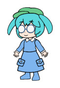566 ぴちゅーん河童(強い眼鏡)【東方Project 立ち絵素材 PNG】