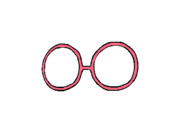 573~581 ぴちゅーんメガネ 赤/橙/黄/緑/青/藍/紫/黒/白【立ち絵素材 PNG】