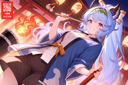 夏祭りで太鼓を担当するサテュロスちゃん