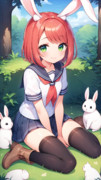 哲学ニュースnwkにも掲載された、ウサギの女の子「ウェンディちゃん」のイラスト