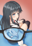 下着以外が透けるメガネで朝潮ちゃんを見てみた