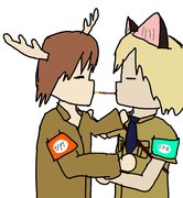 シュレディンガーがのこたんとポッキーゲーム！？