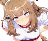まだトレーニング参加できなくて不満顔のアーモンドアイ