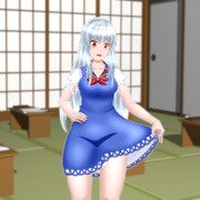 [東方] スカートの短さを気にしている慧音先生 [APNG]