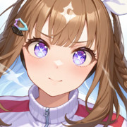 トレーナーの瞳を見つめているアーモンドアイちゃん