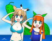 スズカ＆アーモンドアイ(おにまい風)