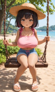 ブランコにのる娘