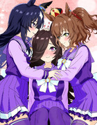 ヴィルシーナ、アストンマーチャン、ライスシャワー誕生日記念イラスト