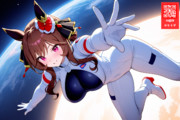 地球の衛星軌道上で宇宙遊泳するジェンティルドンナ様