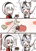 鳥取ちゃんにチョコ食わす絵