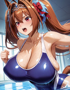 ダイワスカーレット（ウマ娘）　プールトレーニング