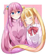 寄り添いのぼ虹