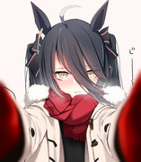 冬の私服ツインテカフェ