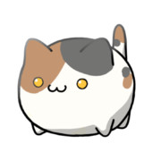 【素材】三毛猫アイコン・白背景・上からライティング【フリー素材処くらげや】