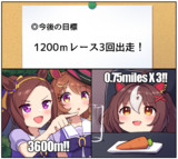 1200mレース3回出走だ！