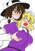 蓮子がメリーの乳搾り