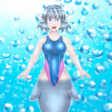 [東方] 人魚用競泳水着を着たわかさぎ姫