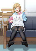 タイツで喜ぶ彼女