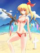 フランちゃんがビキニで浜辺を占領