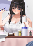 机の上にある物をおっぱいで動かす横着な先生　その１