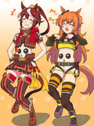 腹踊りをするトウカイテイオーとマヤノトップガンその2