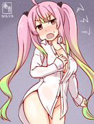 わんどろ彼シャツの桃