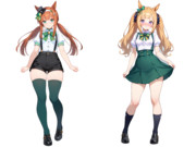 お題箱よりMrs.pumpkinの滑稽な夢の衣装のスズカとはじめてのギャルの藤ノ木寧音のコスプレ