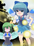 花粉弾幕にさらされるチルノちゃん