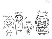 ホラー映画の子供が描いた落書き風