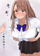 乳首の位置に静電気が発生してしまった巨乳の子　その２