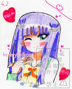 おはぎを食べる紅緒ちゃん