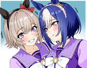 ウマ娘　カレンチャンとシーザリオ　誕生日記念イラスト