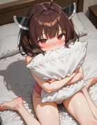 枕をぎゅっとするきりたん2