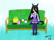 マンハッタンカフェ(期限遅れの誕生日イラスト)