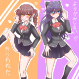 依神姉妹（制服）があらわれた