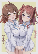 花海姉妹の乳合わせ