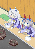 ミラ子とタマちゃんとお好み焼き