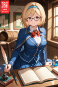 冒険の記録を書いてる伊達メガネのジータちゃん