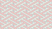 【素材】シームレスパターン背景・紗綾形模様（ピンク・水色・ベージュ）【フリー素材処くらげや】