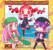 三人娘で記念撮影