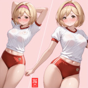 というわけでジータちゃんにブルマの体操着を不健全に着せてみた