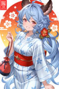 かわいい浴衣姿のかわいいサテュロスちゃん